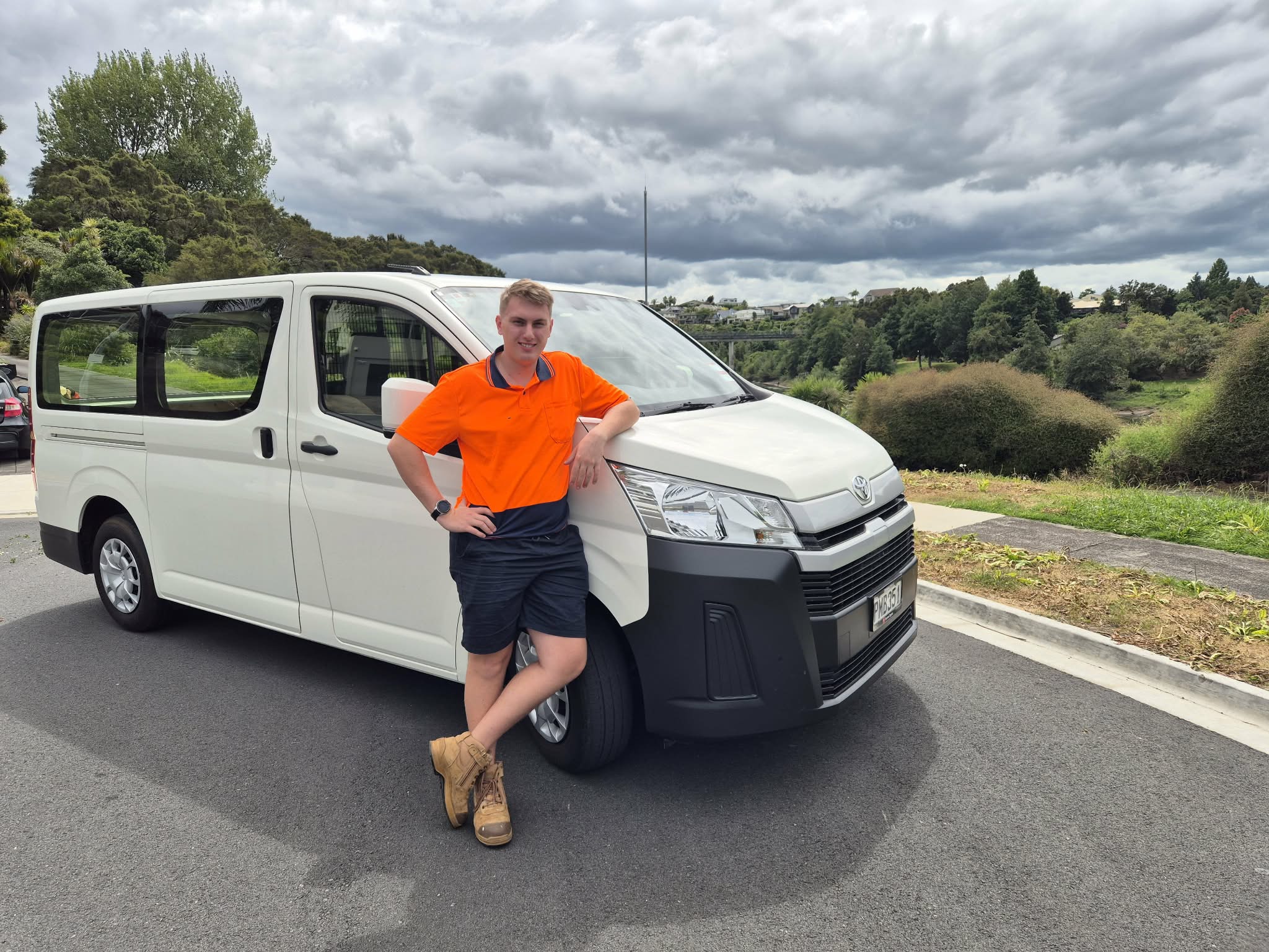 First Light Couriers team with van